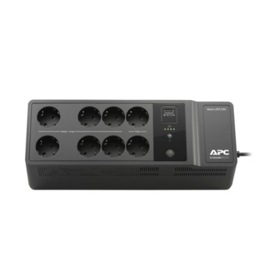Источник бесперебойного питания, APC, Back-UPS BE650G2-GR, Линейно-интерактивный, Мощность 650ВА/400Вт, Напольный, 230В, Вых: 8x Schuko, APCRBC110, Чёрный
