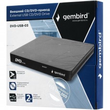 Внешний оптический привод Gembird DVD-USB-03, Черный 