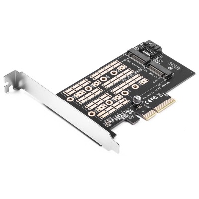 Переходник SSD Agestar AS-MC02 1 M.2 PCIe + 1 M.2 SATA -> PCIex4
