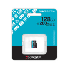Карта памяти, Kingston, SDCG4/128GBSP, MicroSDXC 128GB, Canvas Go Plus, A2, U3, V30, без адаптера SD