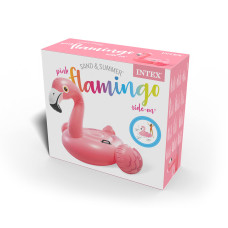 Надувная игрушка для катания верхом Фламинго (Pink Flamingo) 178 х 135 см, INTEX, 57558NP, Винил, 3+, Двухкамерная, С ручками, Розовая, Цветная коробка