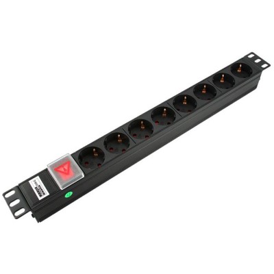 Сетевой фильтр Gembird MAX19-EH8-0, Черный 8 розеток, Black