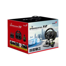 Игровой руль, Genius, Speed Master X2, USB, Степень вращения руля 270/900/1080 градусов, Виброотдача, Переключатель скорости, Поддержка игр для ПК с Windows, PS3 / 4 /5,Xbox Series X/Xbox One/Xbox 360, Черный Игровой руль, Genius, Speed Master X2, USB, Степень вращения руля 270/900/1080 градусов, Виброотдача, Переключатель скорости, Поддержка игр для ПК с Windows, PS3 / 4 /5,Xbox Series X/Xbox One/Xbox 360, Черный