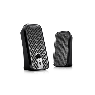 Колонки, Microlab, B55(13), 2.0, 4Вт (2Вт*2), USB (питание), Диапазон частот 80-18кГц, 3,5 MiniJack, Размер 85*198*45 мм., Чёрный