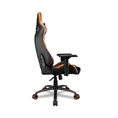 Игровое компьютерное кресло, Cougar, OUTRIDER S, Искусственная кожа PU AIR, (Ш)53*(Г)57*(В)119 (127) см, Чёрно оранжевый