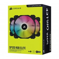 Комплект вентиляторов Corsair iCUE SP120 RGB Elite, 12cm (Triple Pack Fan with Lighting Node Core) 