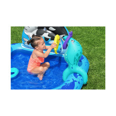 Детский надувной игровой бассейн Polar Pals 134 x 131 см, BESTWAY, 53156, Винил, 84 л., 2+, Надувные игрушки в наборе, Синий, Цветная коробка