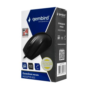 Мышь Gembird MUSOPTI9-905U, Optical, 1000 dpi, USB, Черный 