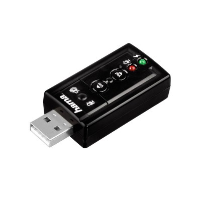 Звуковая карта Hama USB H-51620, 00051620, Черный SB black