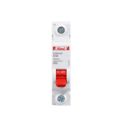 Автоматический выключатель, Himel, HDB3WL1B16, HDB3w 1Р 16А х-ка B 4,5кА