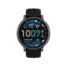 Смарт часы, Amazfit, Active Max A2557, Дисплей 1.32" AMOLED, Разрешение 466x466, Яркость до 2000 нит, Стекло закаленное с антибликовым покрытием, Водонепроницаемость (5 АТМ), Пятиспутниковое позиционирование, Батарея 270 мАч, Черный силиконовый ремеш
