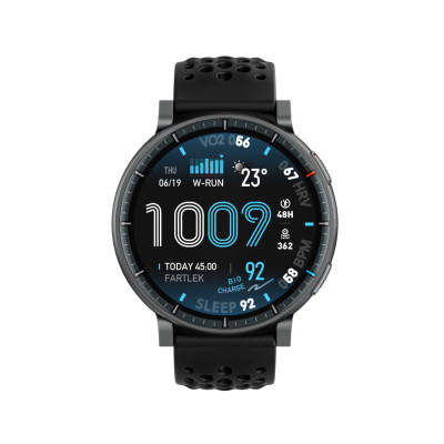Смарт часы, Amazfit, Active Max A2557, Дисплей 1.32" AMOLED, Разрешение 466x466, Яркость до 2000 нит, Стекло закаленное с антибликовым покрытием, Водонепроницаемость (5 АТМ), Пятиспутниковое позиционирование, Батарея 270 мАч, Черный силиконовый ремеш
