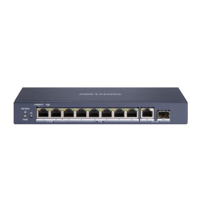 Сетевой коммутатор Hikvision DS-3E0510HP-E Switch 8 port 10/100/1000M 2xGE Hi-PoE, 1xGE RJ45, 1xSFP, PoE 110W