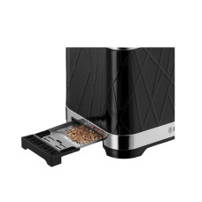 Тостер, Russell Hobbs, 28091-56, Мощность 1050Вт, 5 режимов обжаривания, 2 отделения, Таймер, Функция "Размораживание", Функция "Отмена", Функция «подогрева» во время приготовления, Черный