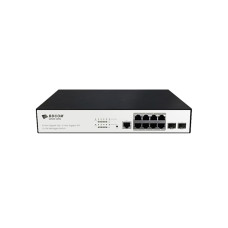 Коммутатор, BDCOM, S2500-8P2S, Управляемый L3-lite, 8 портов PoE+ (140W) 10/100/1000M RJ45, 2 порта 100/1000М SFP, Стоечный