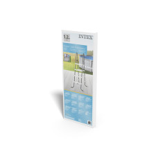 Лестница для бассейна 122 см, INTEX, 28066, Металл/пластик, Для бассейнов высотой до 122 см, Серый/Белый, Цветная коробка