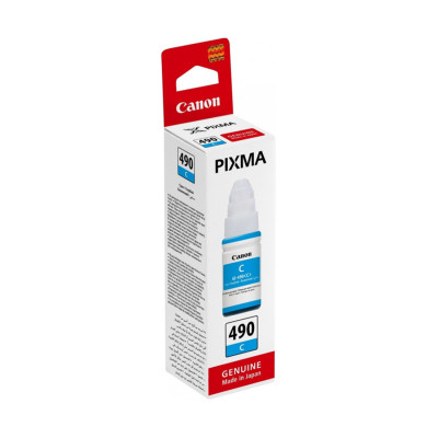 Чернила, Canon, INK GI-490 Cyan, 0664C001, для Canon PIXMA G1410/G2410/G2416/G3410/G3416, 70 мл, 7 000 стр. (А4)