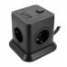 Сетевой фильтр + зарядка Ritmix RM-242C, 2m, Чёрный 4 розеток, 2 USB-A + USB Type-C, black