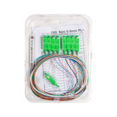 Сплиттер оптоволоконный, А-Оптик, PLC-1х8, SC/APC 1.5м, SM 1260-1650, 0.9мм