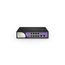 Коммутатор, BDCOM, S1000-8P2F, Неуправляемый, 8 портов PoE+ (90W) 10/100M RJ45, 2 порта 10/100M RJ45, Настольный
