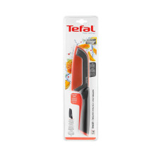 Нож сантоку, Tefal, Fresh Kitchen K1220104, 12, см, Нержавеющая сталь с титановым покрытием, Чехол, Серый-оранжевый