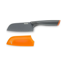 Нож сантоку, Tefal, Fresh Kitchen K1220104, 12, см, Нержавеющая сталь с титановым покрытием, Чехол, Серый-оранжевый