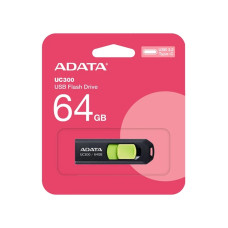 USB-накопитель, ADATA, ACHO-UC300-64G-RBK/GN, 64GB, USB 3.2
