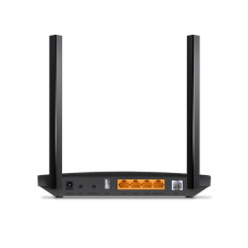 Модем, TP-Link, Archer VR400, 300 Мбит/с (2,4 ГГц) + до 867 Мбит/с (5 ГГц), 3xLAN 10/100/1000 Мбит/с RJ45, 1xLAN/WAN 10/100/1000 Мбит/с (RJ45), 1xRJ11, 1xUSB 2.0, 2 внешие антенны