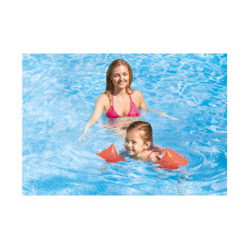 Нарукавники для плавания Deluxe 23 x 15 см, INTEX, 58642EU, Винил, 3+ лет, Двухкамерные, Оранжевые, Пакет