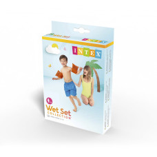 Нарукавники для плавания Deluxe 23 x 15 см, INTEX, 58642EU, Винил, 3+ лет, Двухкамерные, Оранжевые, Пакет
