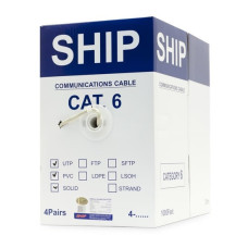 Кабель сетевой, SHIP, D165S-P, Cat.6, UTP, 30В, 4x2x7/0.195мм, PVC, 305 м/б (Многожильный) Кабель сетевой, SHIP, D165S-P, Cat.6, UTP, 30В, 4x2x7/0.195мм, PVC, 305 м/б (Многожильный)