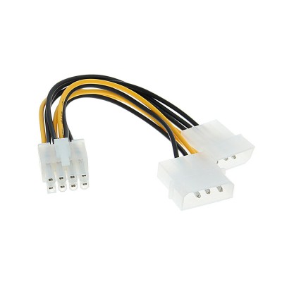 Переходник питания Cablexpert CC-PSU-81 Cable converter for power supply, 2 x Molex f -> 8 pin m Переходник питания Cablexpert CC-PSU-81 Cable converter for power supply, 2 x Molex f -> 8 pin m