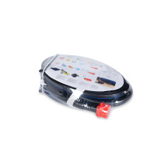 Насос ножной Bellows Foot Pump 28 см., INTEX, 69611, Пластик, Шланг 0.8м., 3 насадки, Объем камеры 3 л., Чёрно/синий, Пакет