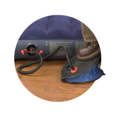 Насос ножной Bellows Foot Pump 28 см., INTEX, 69611, Пластик, Шланг 0.8м., 3 насадки, Объем камеры 3 л., Чёрно/синий, Пакет