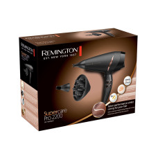 Фен, Remington, AC7200, Мощность 2200W, 2 скоростных режима, 3 температурных режима, AC мотор, Длина шнура электропитания 300см, Черный