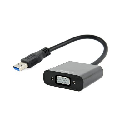 Конвертер Cablexpert AB-U3M-VGAF-01, Черный Converter USB 3.0 m -> D-Sub (VGA) f, black