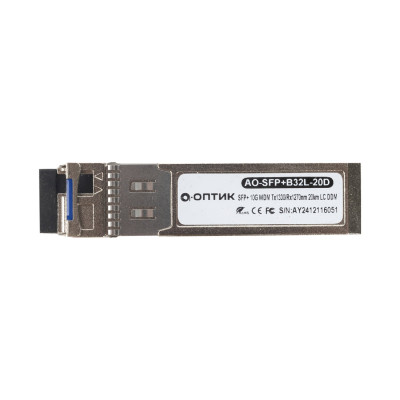 Трансивер, А-Оптик, AO-SFP+B32L-60D, SFP+ 10G WDM Tx1330/Rx1270nm 60km LC DDM