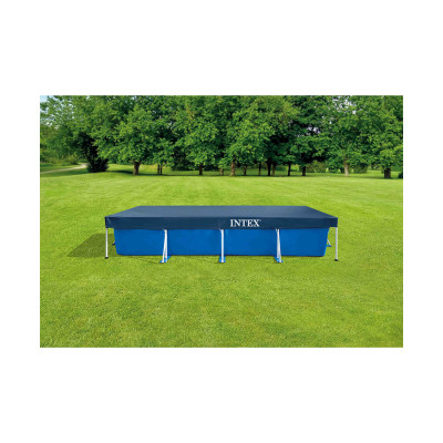 Тент для каркасных бассейнов размером 450 х 220 см, INTEX, 28039, Винил PVC, Тёмно-синий, Цветная коробка