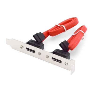 Брекет Cablexpert CCSATA2RECEPTACLE, 2 SATA Bracket 2 x ESATA, internal, port for mainboard