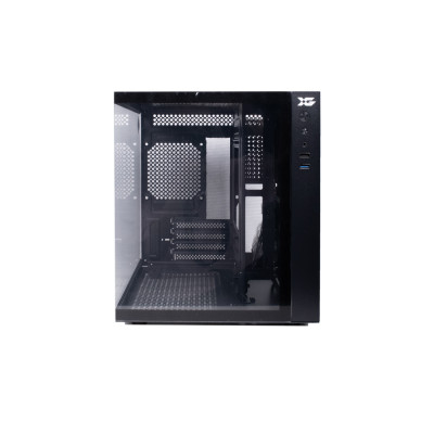 Компьютерный корпус, XG, Cube, Mini-ITX, Micro-ATX , USB 2.0x1, USB 3.0x1, Высота процессорного кулера 157мм, Длина VGA до 320мм, 2*3.5"/2*2.5", Толщина 0.4мм, Без Б/П, Стекло,Черный