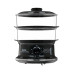 Пароварка, Tefal, VC140131, Мощность 900 Вт, 2 яруса, Объем резервуара для воды 1.5л, Автоотключение, Таймер, Чаша для риса, 2 чаши, Черный