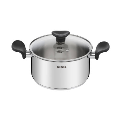 Набор посуды, Tefal, Primary E308S474, 4 предмета, Ковш 16 см, Кастрюля 20 см, Стеклянные крышки, Покрытие Нержавеющая сталь с зеркальной полировкой, Все типы плит
