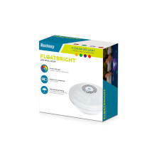 LED-подсветка плавающая для бассейна FloatBright, BESTWAY, 58419, Пластик, 4 цвета подсветки, Автовключение/выключение, 3 x AA (нет в комплекте), Белый, Цветная коробка