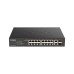 Коммутатор, D-Link, DGS-1100-18PV2/A3A, Настраиваемый L2, 16 портов 10/100/1000Base-T RJ45, 2 комбо-порта 1000Base-T/SFP, 16 портов PoE 802.3af/at, PoE-бюджет 130 Вт, 1U