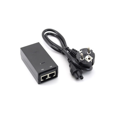 PoE адаптер, Ubiquiti, POE-48-24W-G, PoE Injector 48V 24W Gigabit, passive PoE, 10/100/1000Mbps Ethernet, 100-240V AC, 48В, 24W