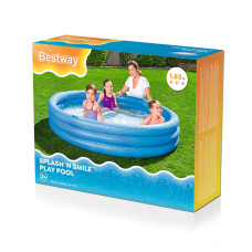 Детский надувной бассейн Play 183 х 33 см, BESTWAY, 51027, Винил, 480л., 2+, Красный/Зеленый/Синий в ассортименте, Цветная коробка