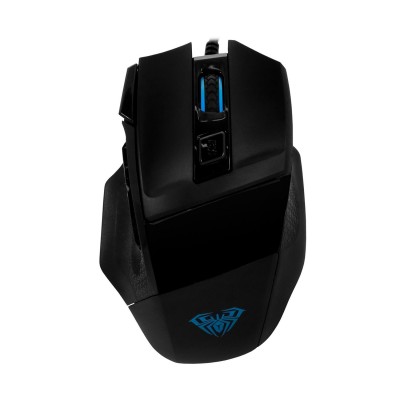 Мышь Aula Mountain S12 Mouse Gaming, Optical 2400 dpi, USB, 6 button, 4 color backlit, black