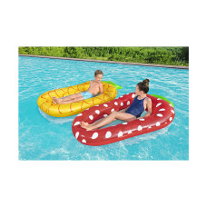 Пляжный шезлонг для отдыха на воде Sweet Summer 186 х 112 см, BESTWAY, 43644, Винил, Двухкамерный, Максимальная нагрузка 75 кг., Премиальная конструкция, Ананас/Клубника в ассортименте, Цветная коробка