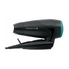 Фен, Remington, D1500, Мощность 2000Вт, Тип двигателя DC мотор, 2 скорости, 2 температурных режима, 2 насадки, Длина шнура электропитания 1.8м, Складная ручка, Петля для подвешивания, Черный/Зеленый