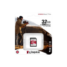 Карта памяти, Kingston, SDR2/32GB, SDHC 32GB, Canvas React Plus, UHS-II, U3, V90